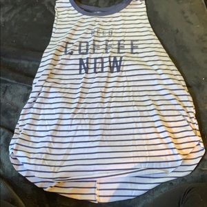 ‘need coffee now’ tank top